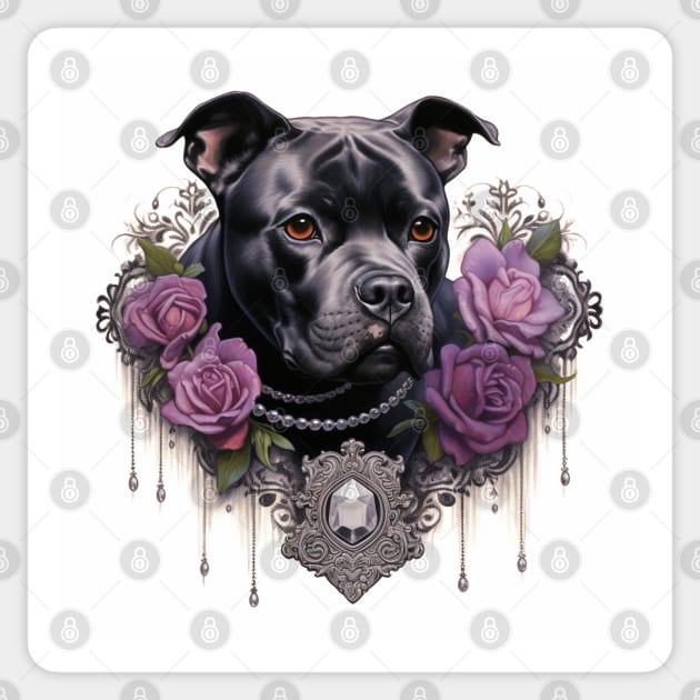 Goth Staffy Sticker by Enchanted Reverie